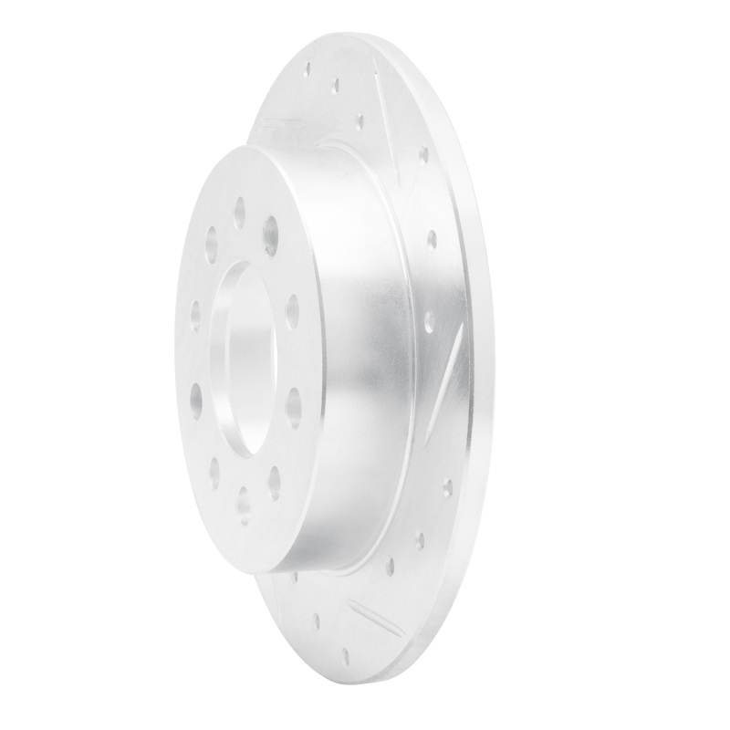 Hyundai Tiburon Brake Rotor (1) - Rear Right - R1 Concepts - Drilled & Slotted - Silver - `03-`08